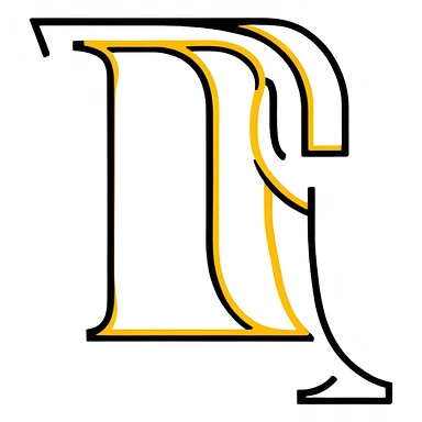 letters BLK with gold outline sticker