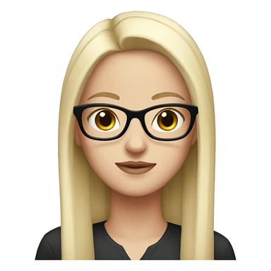 White girl with straight black hair, wearing eyeglasses  sticker