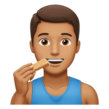 guy eating protein bar sticker