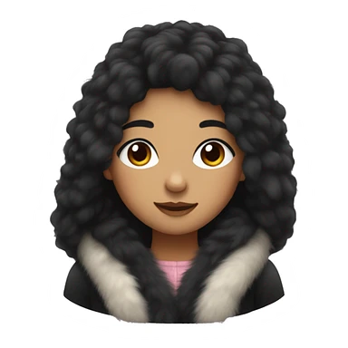girl with black hair and full furrcoat sticker