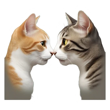 two cat kiss sticker