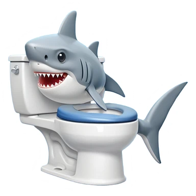 A shark on a toilet sticker