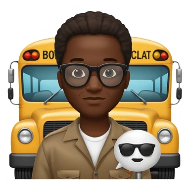a school bus with a jamaican man saying bomboclat ("BOMBOCLAT' in speech bubble in front of the man) THE SPEECH BUBBLE MUST SAY BOMBOCLAT sticker