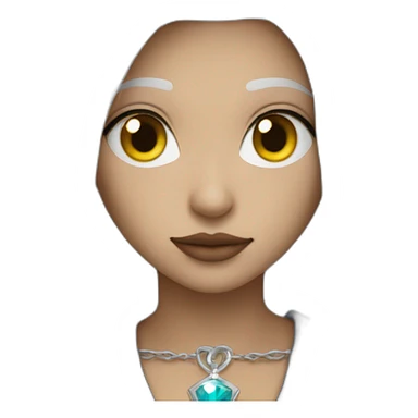 wizard-girl- proud- sad- white hair- wear necklace sticker