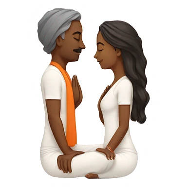 Yoga couple Hindu prayer sticker