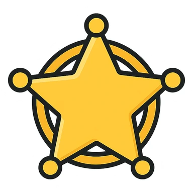 gold star badge sticker