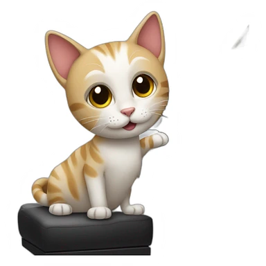 Cat playing piano sticker