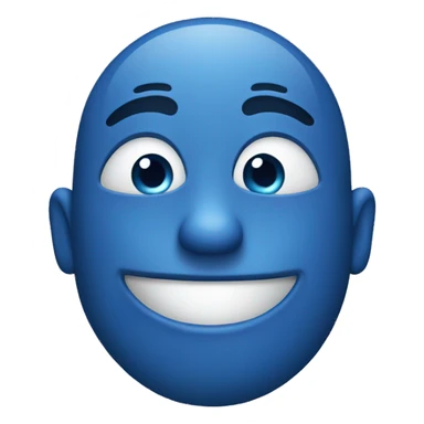blue emoji happy  sticker
