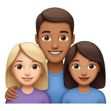 Two sisters and one man emoji sticker