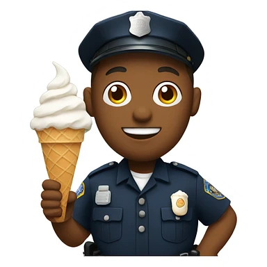 police officer holding an ice cream cone sticker