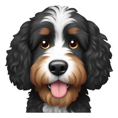 bernedoodle with computer sticker
