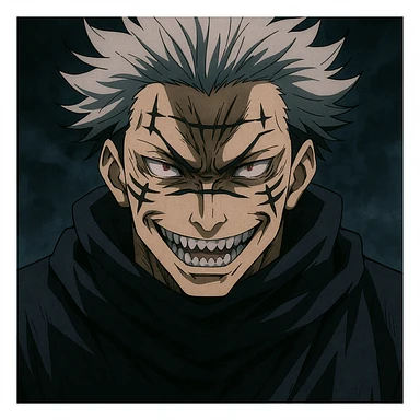 Jujutsu Kaisen villain with menacing expression, anime style sticker