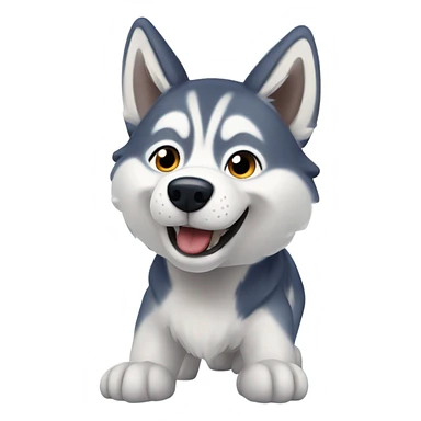 Husky playing in snow sticker