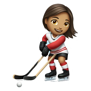Girl playing hockey  sticker
