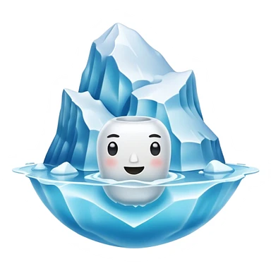 A 3D iceberg in Apple Memoji style
 sticker