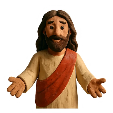 claymation style Jesus sticker