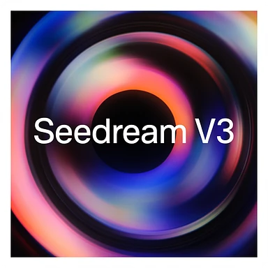 remake this and make "Seedream V3" bit bigger sticker