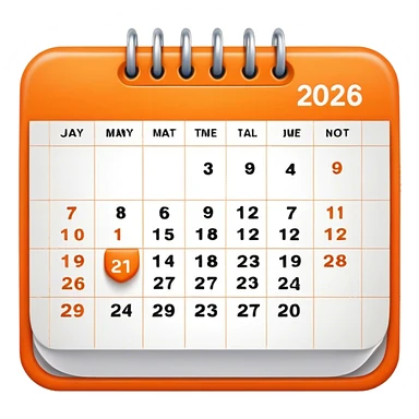 Orange calendar sticker