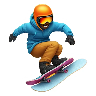 Snowboarder in lava sticker