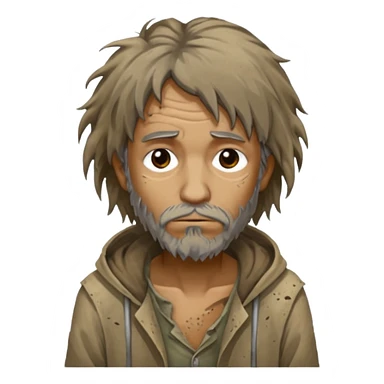 very dirty looking homeless person very very dirty sticker