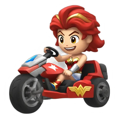 Wonder Woman Mario kart sticker