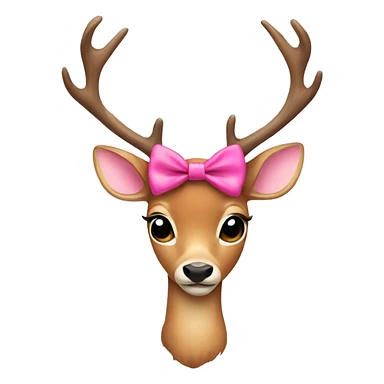 Deer with pink bow sticker