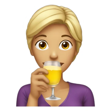 A woman drinking sticker
