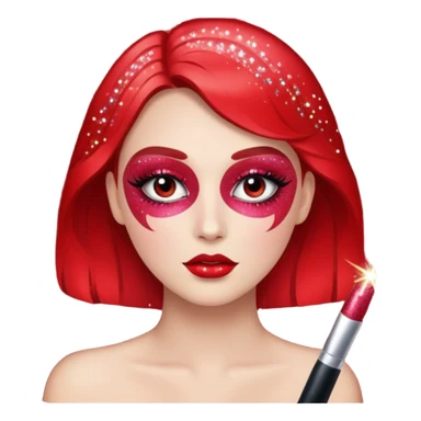 red glitter artist sticker
