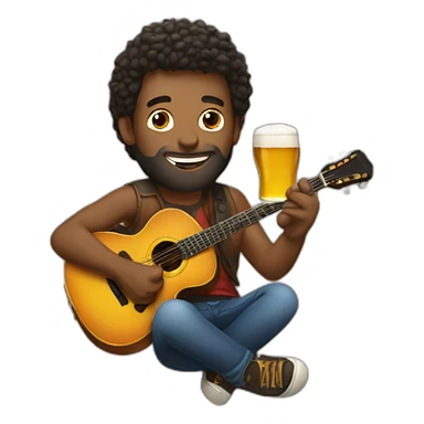 Musician with beer sticker