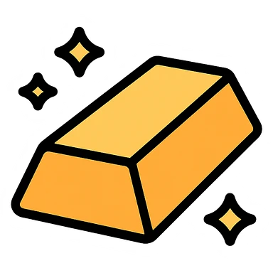 gold bar colored icon with black outlines sticker