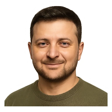 photorealistic emoji style portrait of Vladimir Zelensky with a confident expression sticker
