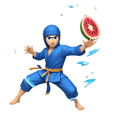 blue fruit ninja  sticker