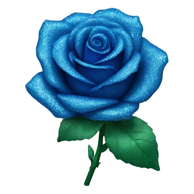 blue glitter rose sticker