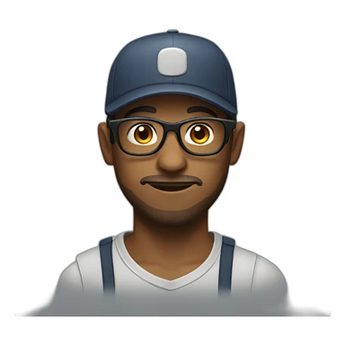 gamer with glasses and cap sticker