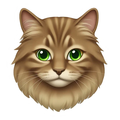 brown long-haired green-eyed cat sitting  sticker