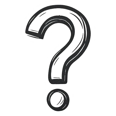 question mark icon hand drawn icon with no fill sticker