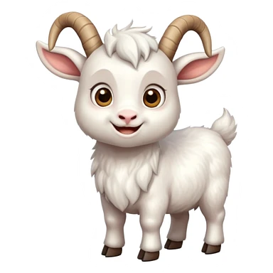 cute cartoon goat with horns sticker