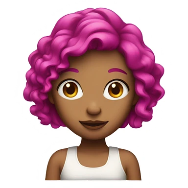 girl with magenta hair sticker