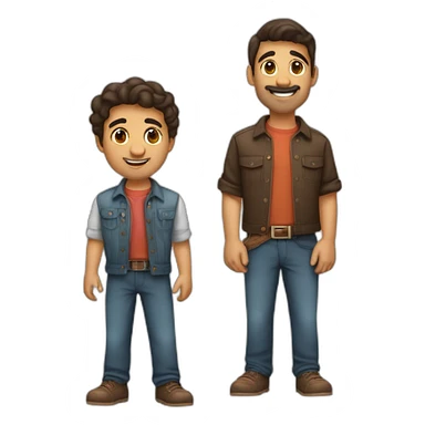 3 amigos, um menino e duas meninas. O menino tem cabelo castanho e partido no meio, uma menina de cabelo longo e castanho e uma de cabelo curto castanho sticker