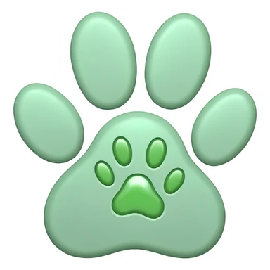 a pastel green pawprint sticker