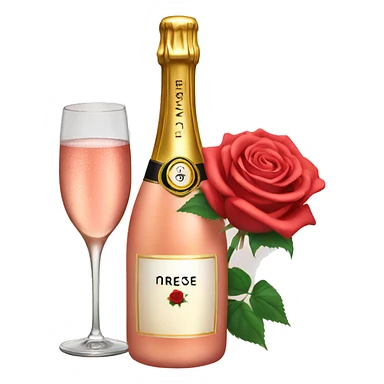 Rose champagne sticker
