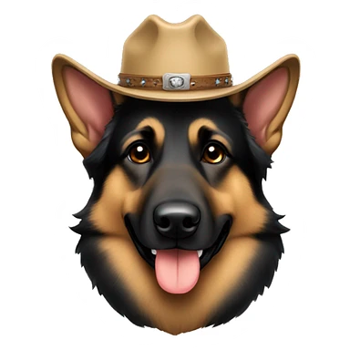 Dark German shepherd pretty cowboy hat sticker