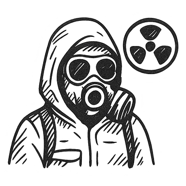 Stalker in a gas mask, Chernobyl zone sticker