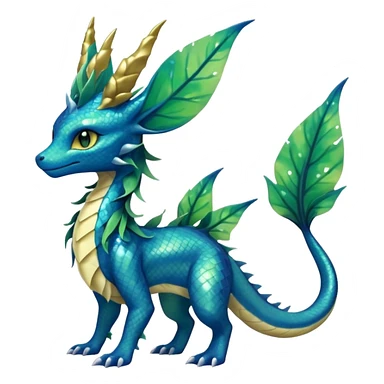 Shiny ethereal elemental swampy Salandit-Leafeon-Vaporeon-hybrid-fusion (full body) sticker