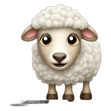 farmer sheep laptop working sticker