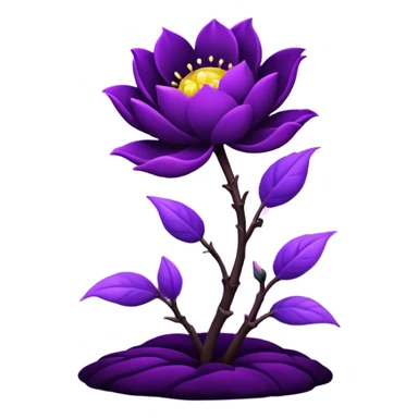 dark purple blossom with  purple Moon sticker