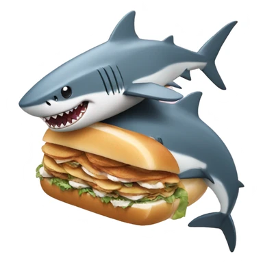 Shark sandwich sticker