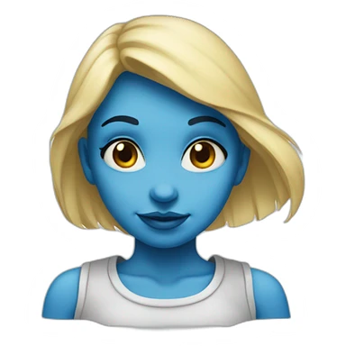 girl with blue skin like smurf sticker