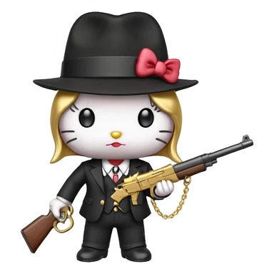 Gangster hello kitty sticker