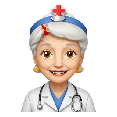 old woman nurse sticker